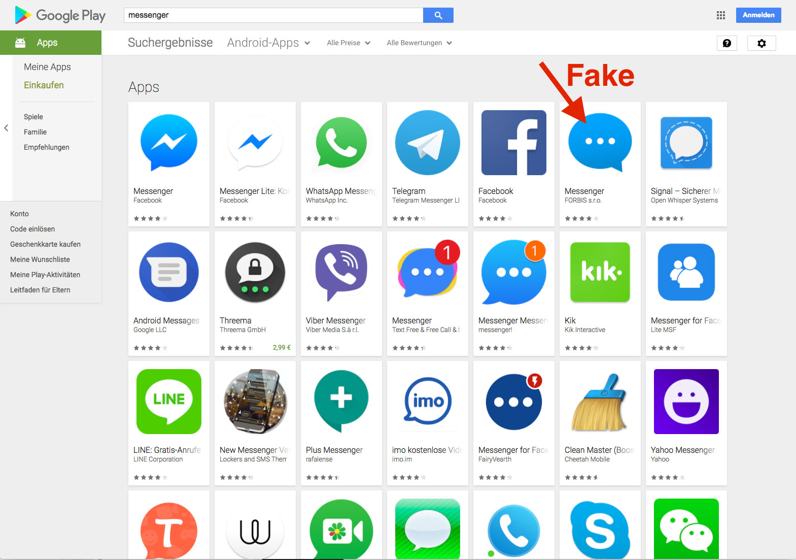 fake app store